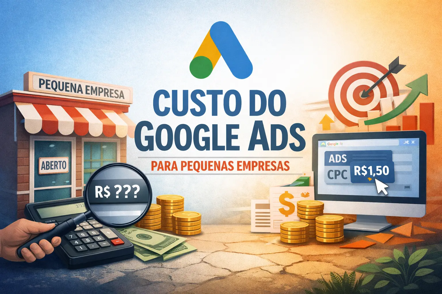Gráfico mostrando retorno sobre investimento em Google Ads para pequenas empresas